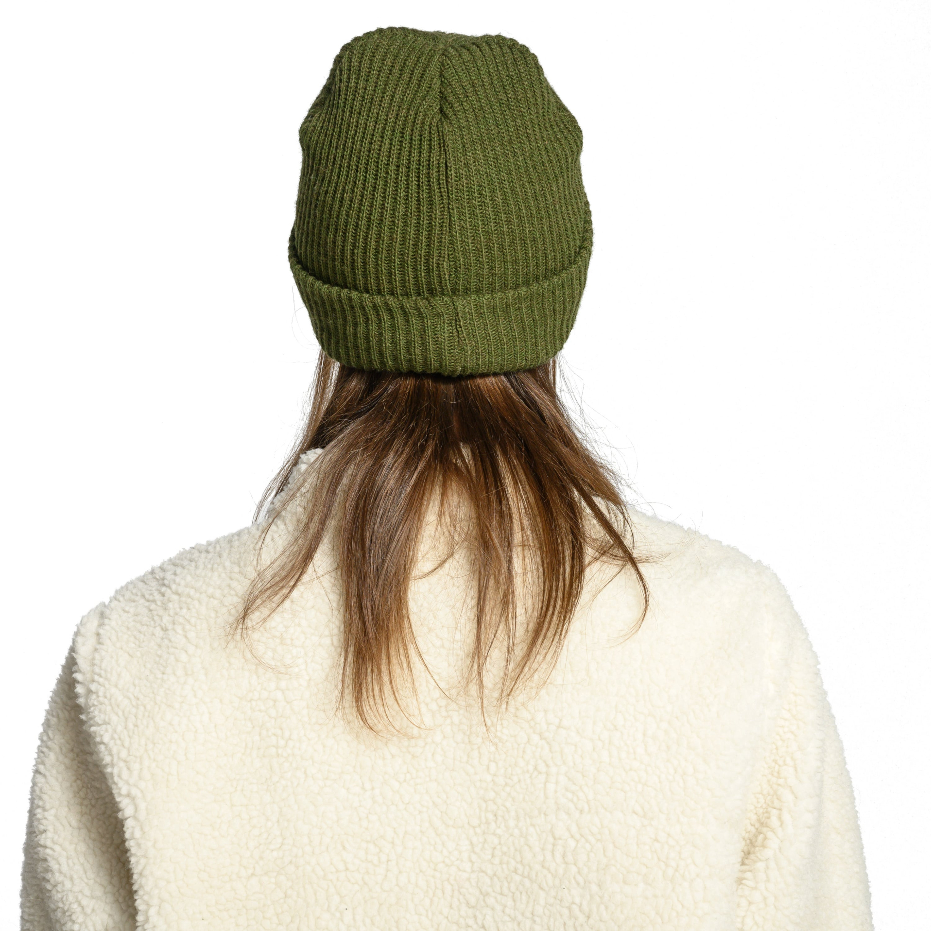Green beanie hat - Wooly Olive